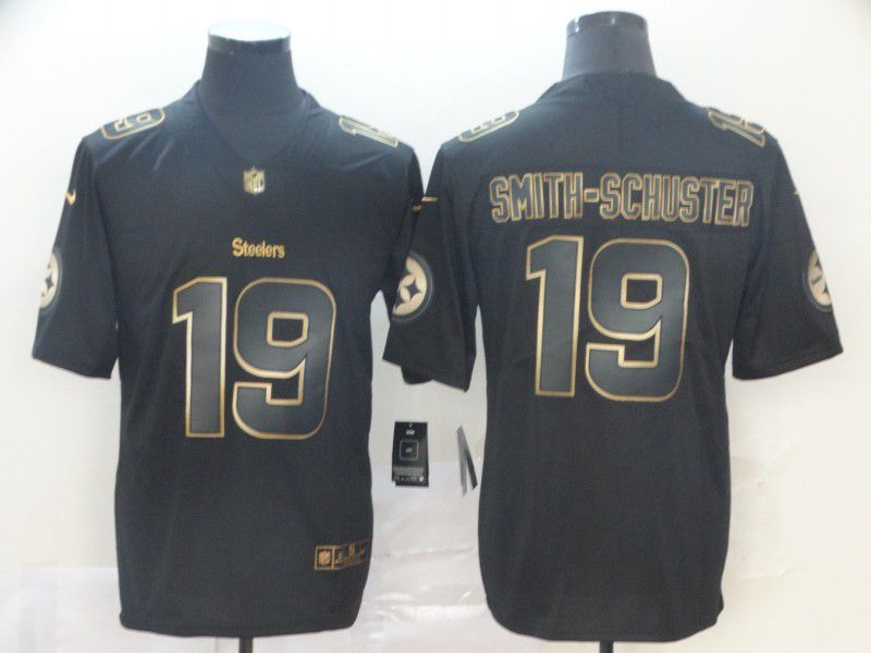 Men Pittsburgh Steelers #19 Smith-Schuster Nike Vapor Limited Black Golden NFL Jerseys